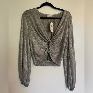 Altar’d State Glitter Twist Front Crop Top